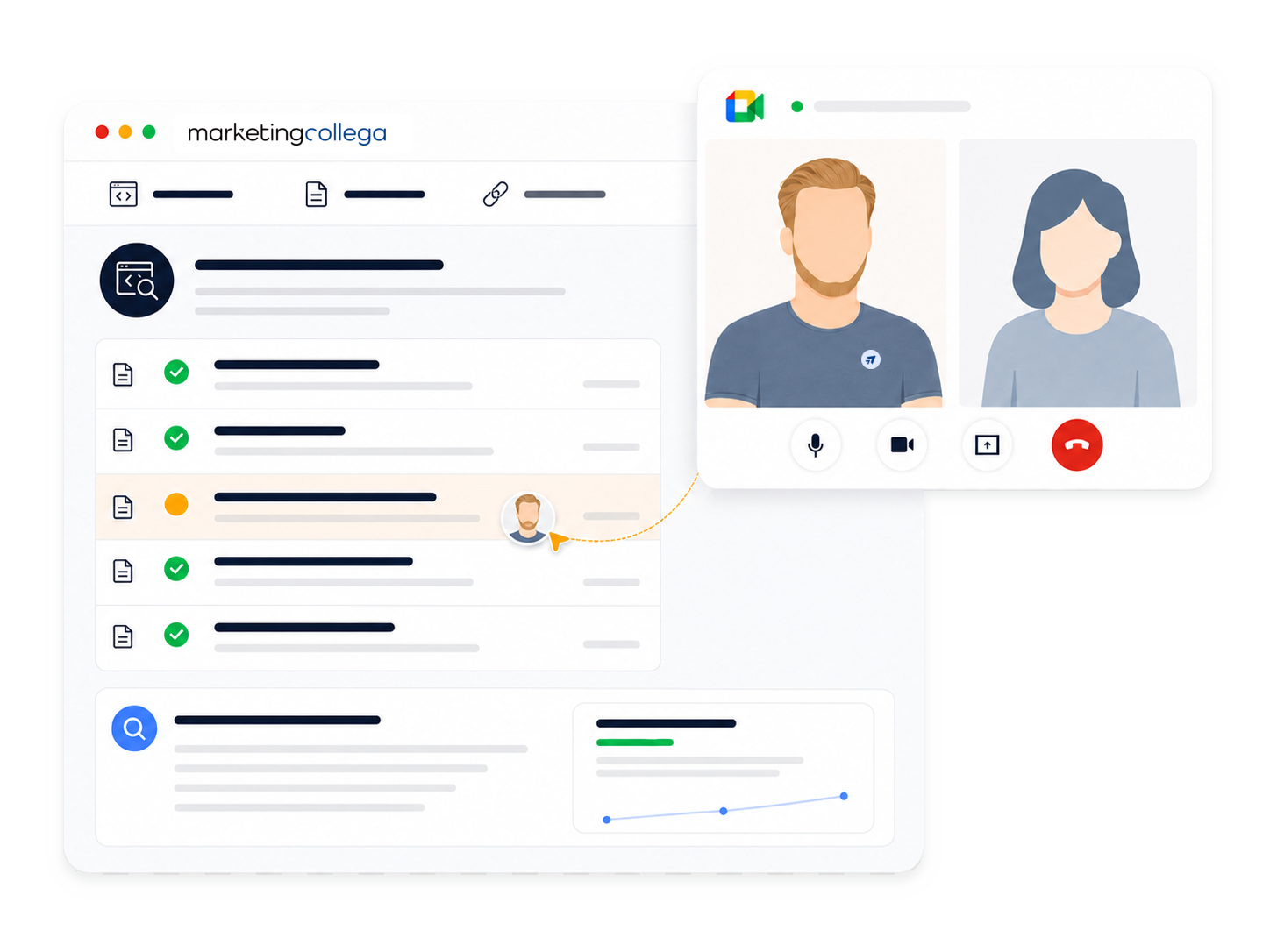 Videocall met Kai naast de handmatige SEO-analyse van je website