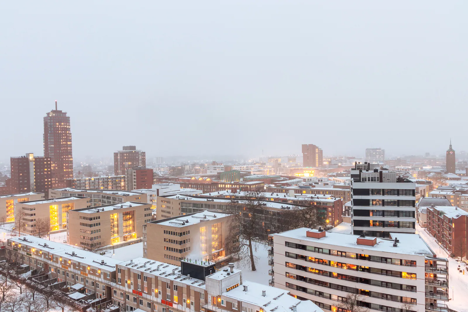 Enschede onder de sneeuw
