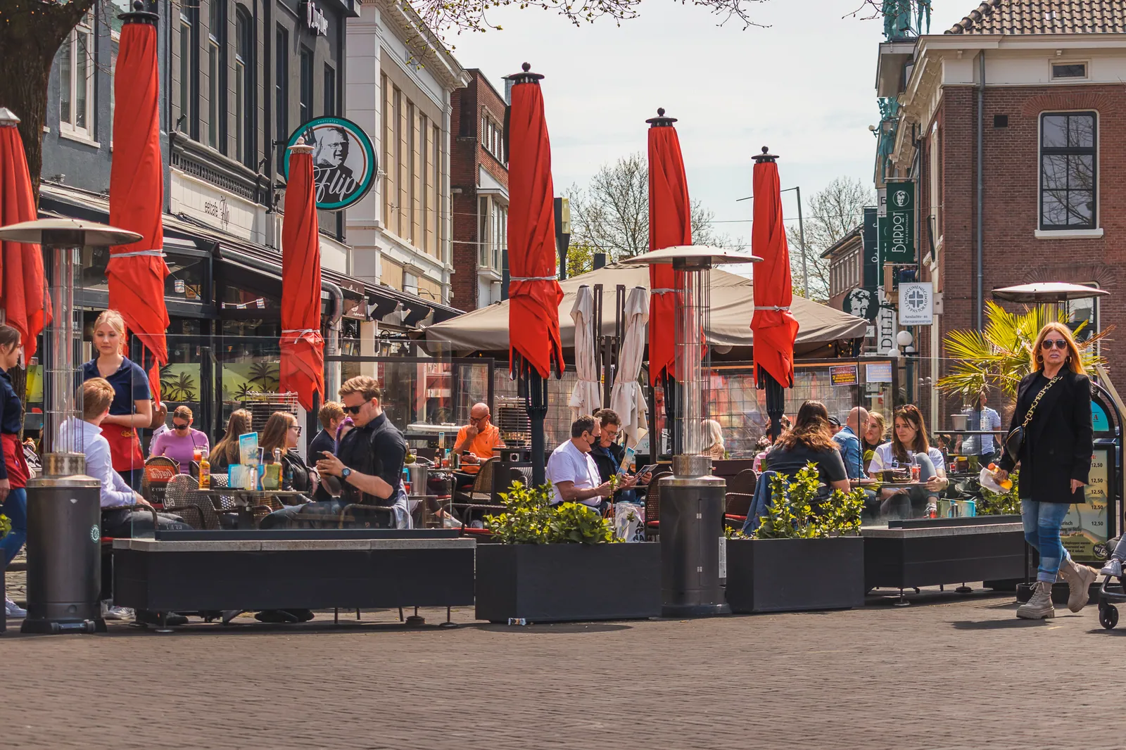 Terrassen op de Oude Markt in Enschede